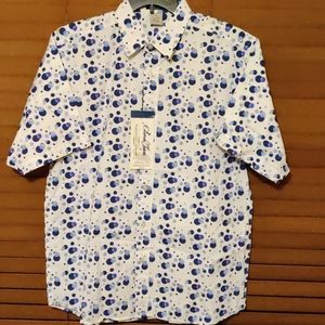Clench cotton short sleeve button up